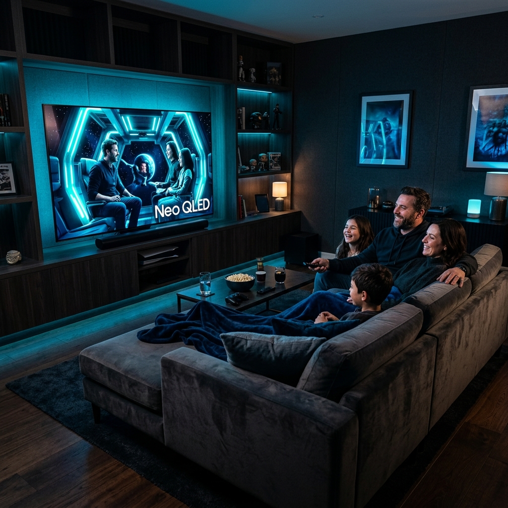 Família assistindo IPTV premium